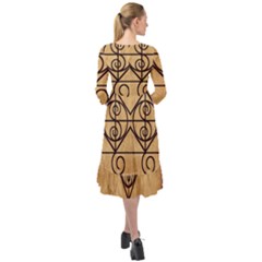 Ruffle End Midi Chiffon Dress 