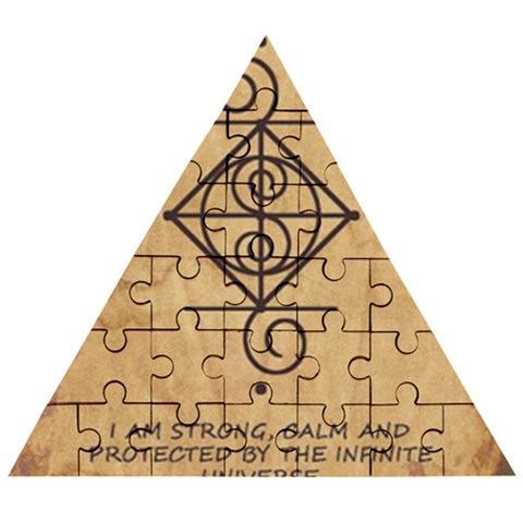 I Am Strong, Calm  And Protected By The Infinite Universe Wooden Puzzle Triangle from ArtsNow.com