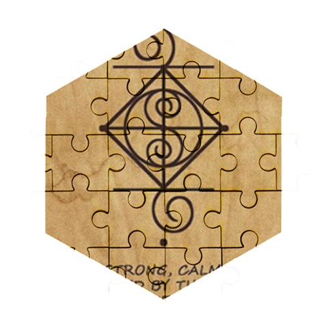 I Am Strong, Calm  And Protected By The Infinite Universe Wooden Puzzle Hexagon from ArtsNow.com