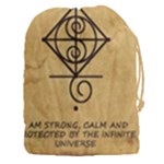I Am Strong, Calm  And Protected By The Infinite Universe Drawstring Pouch (3XL)