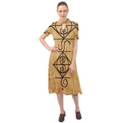 Keyhole Neckline Chiffon Dress 