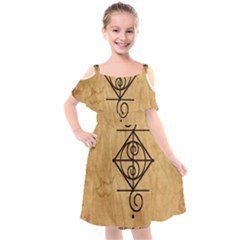 Kids  Cut Out Shoulders Chiffon Dress 