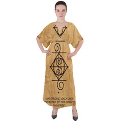 V-Neck Boho Style Maxi Dress 