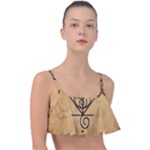 I Am Strong, Calm  And Protected By The Infinite Universe Frill Bikini Top