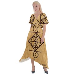Cross Front Sharkbite Hem Maxi Dress 