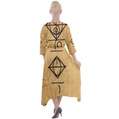 Quarter Sleeve Wrap Front Maxi Dress 