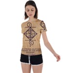 I Am Strong, Calm  And Protected By The Infinite Universe Back Circle Cutout Sports Tee