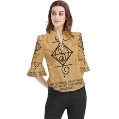 Loose Horn Sleeve Chiffon Blouse 