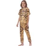 I Am Strong, Calm  And Protected By The Infinite Universe Kids  Satin Short Sleeve Pajamas Set