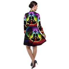 Long Sleeve Chiffon Shirt Dress 