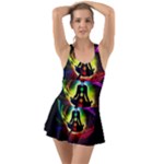Chakra Design Ruffle Top Dress Swimsuit