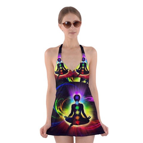 Chakra Design Halter Dress Swimsuit  from ArtsNow.com