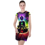 Chakra Design Drawstring Hooded Dress