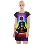 Chakra Design Cap Sleeve Bodycon Dress