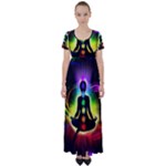 Chakra Design High Waist Short Sleeve Maxi Dress
