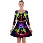 Chakra Design Quarter Sleeve Skater Dress