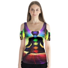 Butterfly Sleeve Cutout T-Shirt  