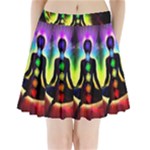 Chakra Design Pleated Mini Skirt