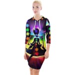Chakra Design Quarter Sleeve Hood Bodycon Dress
