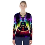 Chakra Design V-Neck Long Sleeve Top