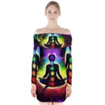 Chakra Design Long Sleeve Off Shoulder Dress