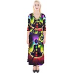 Chakra Design Quarter Sleeve Wrap Maxi Dress
