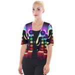Chakra Design Cropped Button Cardigan