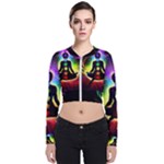 Chakra Design Long Sleeve Zip Up Bomber Jacket
