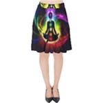 Chakra Design Velvet High Waist Skirt