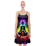 Chakra Design Spaghetti Strap Velvet Dress