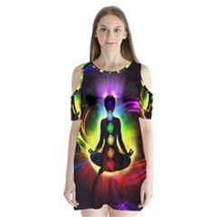 Chakra Design Shoulder Cutout Velvet One Piece from ArtsNow.com
