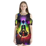 Chakra Design Shoulder Cutout Velvet One Piece