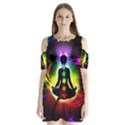 Shoulder Cutout Velvet One Piece 