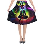 Chakra Design Flared Midi Skirt