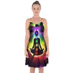 Chakra Design Ruffle Detail Chiffon Dress