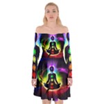 Chakra Design Off Shoulder Skater Dress