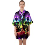 Chakra Design Half Sleeve Satin Kimono 