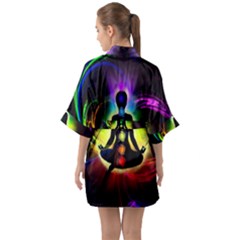 Half Sleeve Satin Kimono  