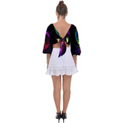 Tie Back Butterfly Sleeve Chiffon Top 
