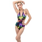 Chakra Design Plunging Cut Out Swimsuit