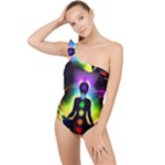 Chakra Design Frilly One Shoulder Swimsuit