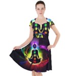 Chakra Design Cap Sleeve Midi Dress