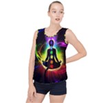 Chakra Design Bubble Hem Chiffon Tank Top