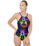 Chakra Design High Neck One Piece Swimsuit