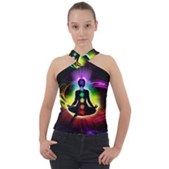 Cross Neck Velour Top 