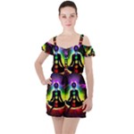 Chakra Design Ruffle Cut Out Chiffon Playsuit