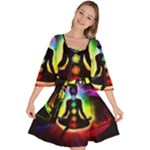 Chakra Design Velour Kimono Dress