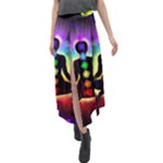 Chakra Design Velour Split Maxi Skirt