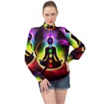 Chakra Design High Neck Long Sleeve Chiffon Top