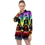 Chakra Design Long Sleeve Satin Shirt